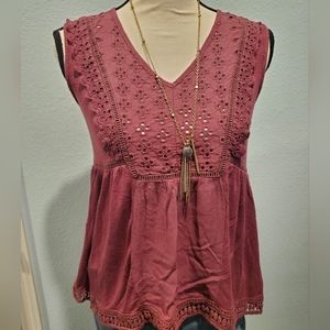 Knox Rose eyelet and lace summer top
